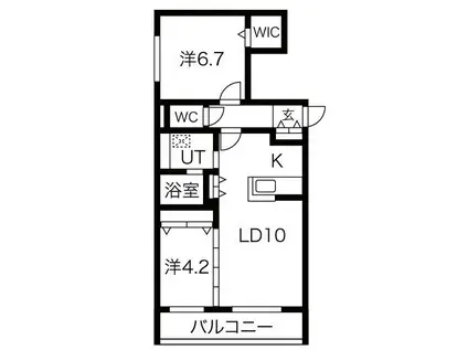 ロイヤルガーデン北6条(2LDK/1階)の間取り写真