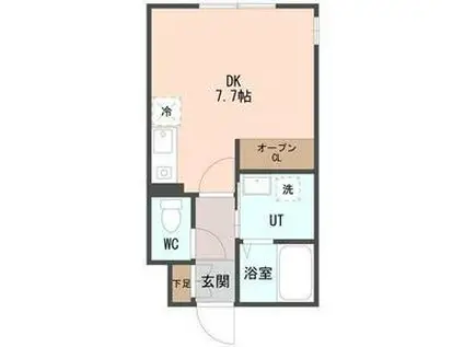 COFFRET西町北(ワンルーム/2階)の間取り写真