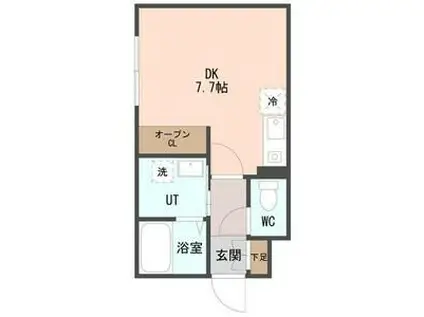 COFFRET西町北(ワンルーム/3階)の間取り写真