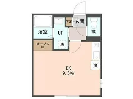 COFFRET西町北(ワンルーム/4階)の間取り写真