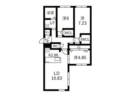 VILLAGE KOTONI(3LDK/1階)の間取り写真