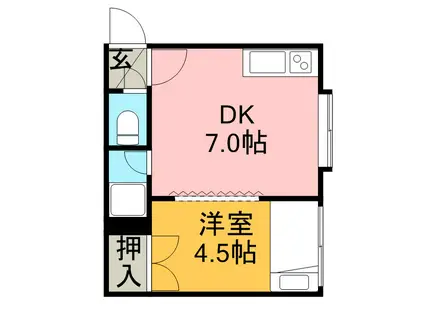 ルミエール21(1DK/1階)の間取り写真