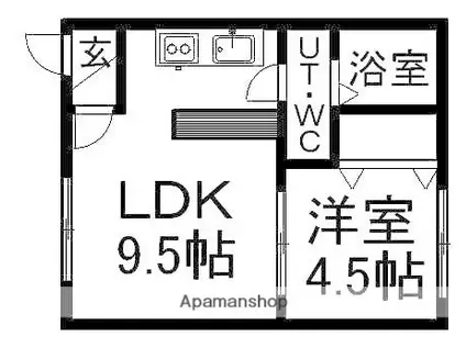 ΑNEXT東札幌第2(1LDK/4階)の間取り写真