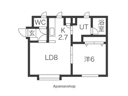 ラキア21(1LDK/3階)の間取り写真
