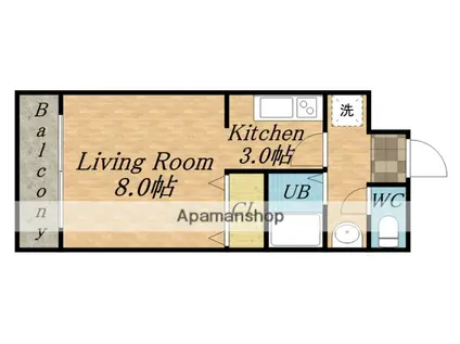 グランデールパレス(1K/2階)の間取り写真