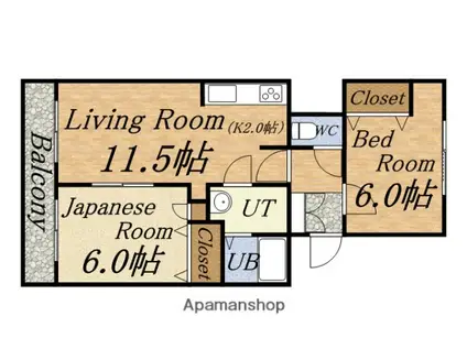 レジェンドリーM(2LDK/3階)の間取り写真