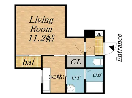 グランバリュー白石(1K/4階)の間取り写真