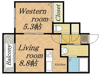 サンライトシティ豊平(1DK/8階)の間取り写真