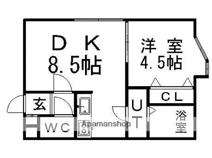 LEE TOWN G(1DK/2階)の間取り写真