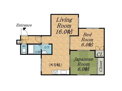 トーシンハイツ月寒(2LDK/4階)の間取り写真
