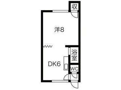 ル・パン(1DK/1階)の間取り写真