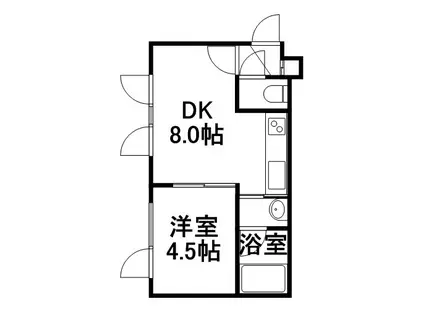 リッチタウン栄通六番館(1DK/2階)の間取り写真