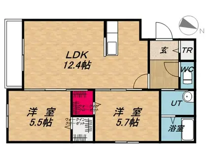 THE PARK 1(2LDK/1階)の間取り写真