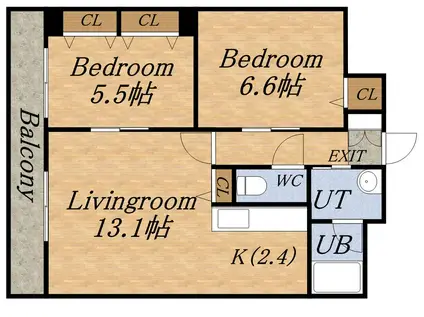 フォルテ(2LDK/6階)の間取り写真