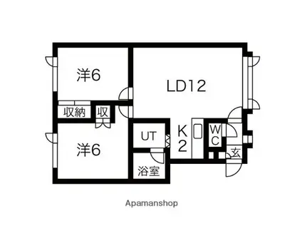 ハイブリッジⅠ(2LDK/3階)の間取り写真