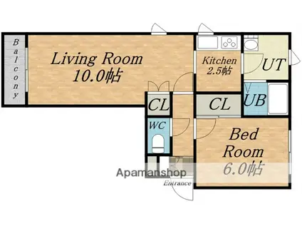 ステータス11PARTⅠ(1LDK/1階)の間取り写真