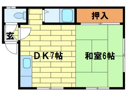 カサデューク7号棟(1DK/1階)の間取り写真