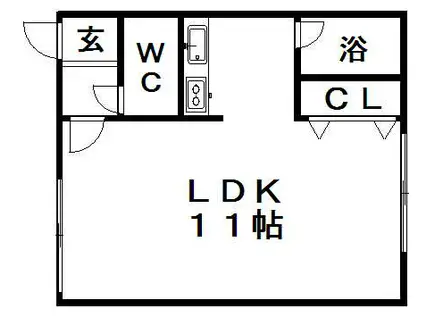 プチフローラK(1K/2階)の間取り写真