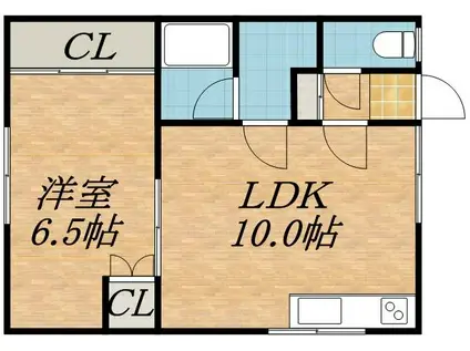 第2ときわマンション(1LDK/1階)の間取り写真