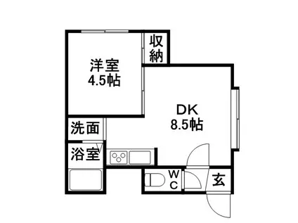 エルコート菊水(1DK/1階)の間取り写真