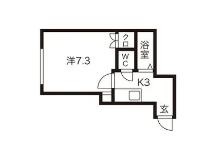 ノースフィラ(1K/4階)の間取り写真