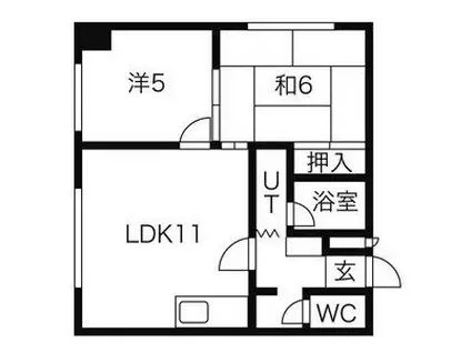 山口マンション(2LDK/3階)の間取り写真