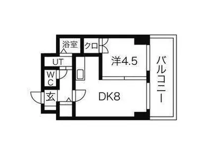 ラメール札幌(1DK/6階)の間取り写真