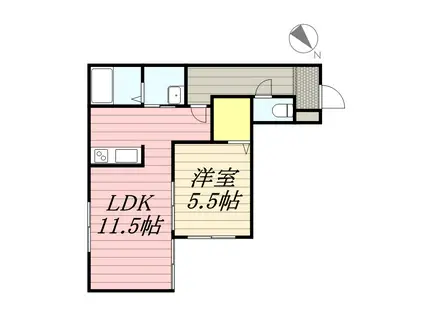 クラリス美園(1LDK/4階)の間取り写真