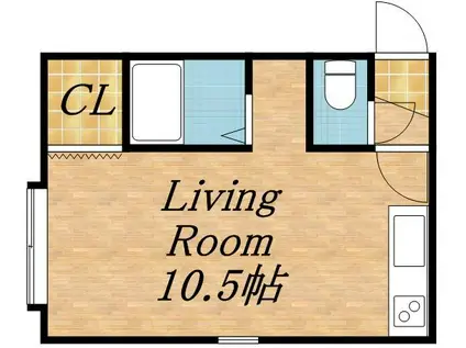 コーポ芳野(ワンルーム/2階)の間取り写真