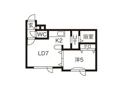 プリムラMⅠ(1LDK/3階)の間取り写真