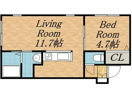 ルミエール FPC(1LDK/2階)の間取り写真