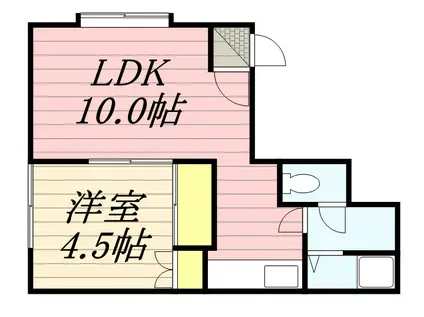 コーポリステル(1DK/3階)の間取り写真