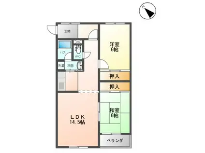 ハイツユートピア(2LDK/1階)の間取り写真