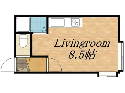 CLOVERFIELD(ワンルーム/2階)の間取り写真