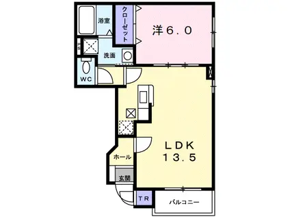 パークサイドヴィラ(1LDK/1階)の間取り写真