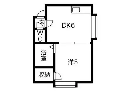 ブリリアント澄川(1DK/2階)の間取り写真