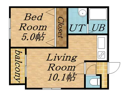ブラン・ルーチェ(1LDK/4階)の間取り写真