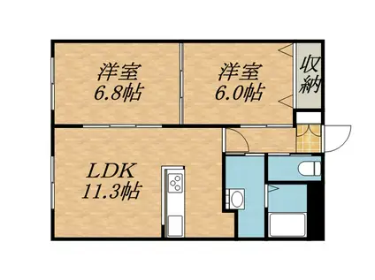 WHITE MOTHERS(2LDK/1階)の間取り写真