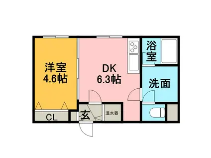 ステラレジデンス南沢(1DK/2階)の間取り写真