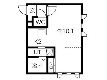 ドゥアズガーデン(1K/3階)の間取り写真