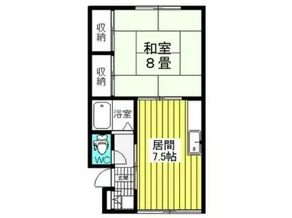 喜栄荘(1DK/3階)の間取り写真