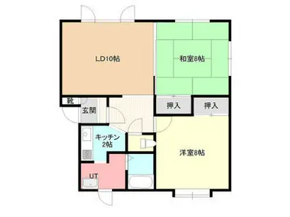 ハイツ昴(2LDK/2階)の間取り写真