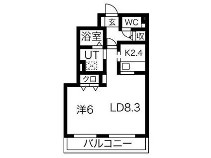 フローレンス白石(1LDK/1階)の間取り写真