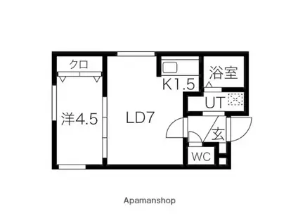 メトロ南平岸駅前(1LDK/2階)の間取り写真