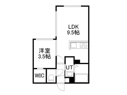 S-RESIDENCE厚別南(1LDK/5階)の間取り写真