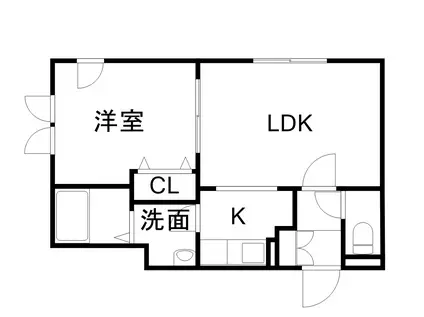 TILA新札幌(1LDK/4階)の間取り写真