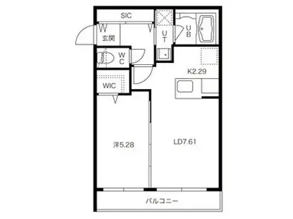 グロワール平和通(1LDK/2階)の間取り写真