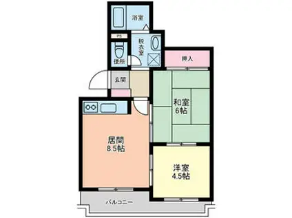 シティコープ平岸(2DK/4階)の間取り写真