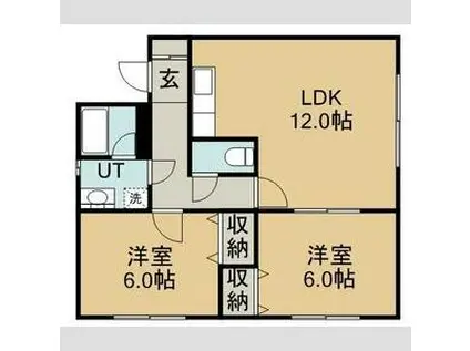 エタニティー(2LDK/2階)の間取り写真