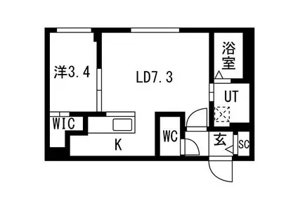 AREA西岡51(1LDK/3階)の間取り写真